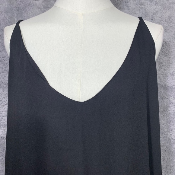 Anna Cai for Francesca’s Women’s Black Fringe Hem Slip Dress Size Large NWT - Picture 2 of 9